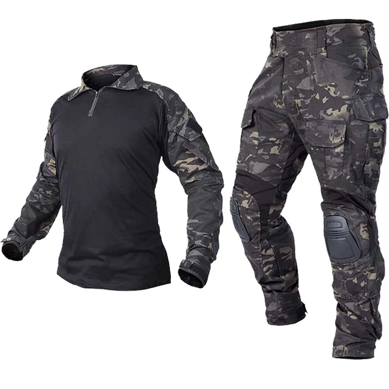 

G3 Army Tactical Uniforms Men Rip-stop Camouflage Military Clothing Suit Airsoft Paintball Multicam Cargo Pant Combat Shirt +Pad
