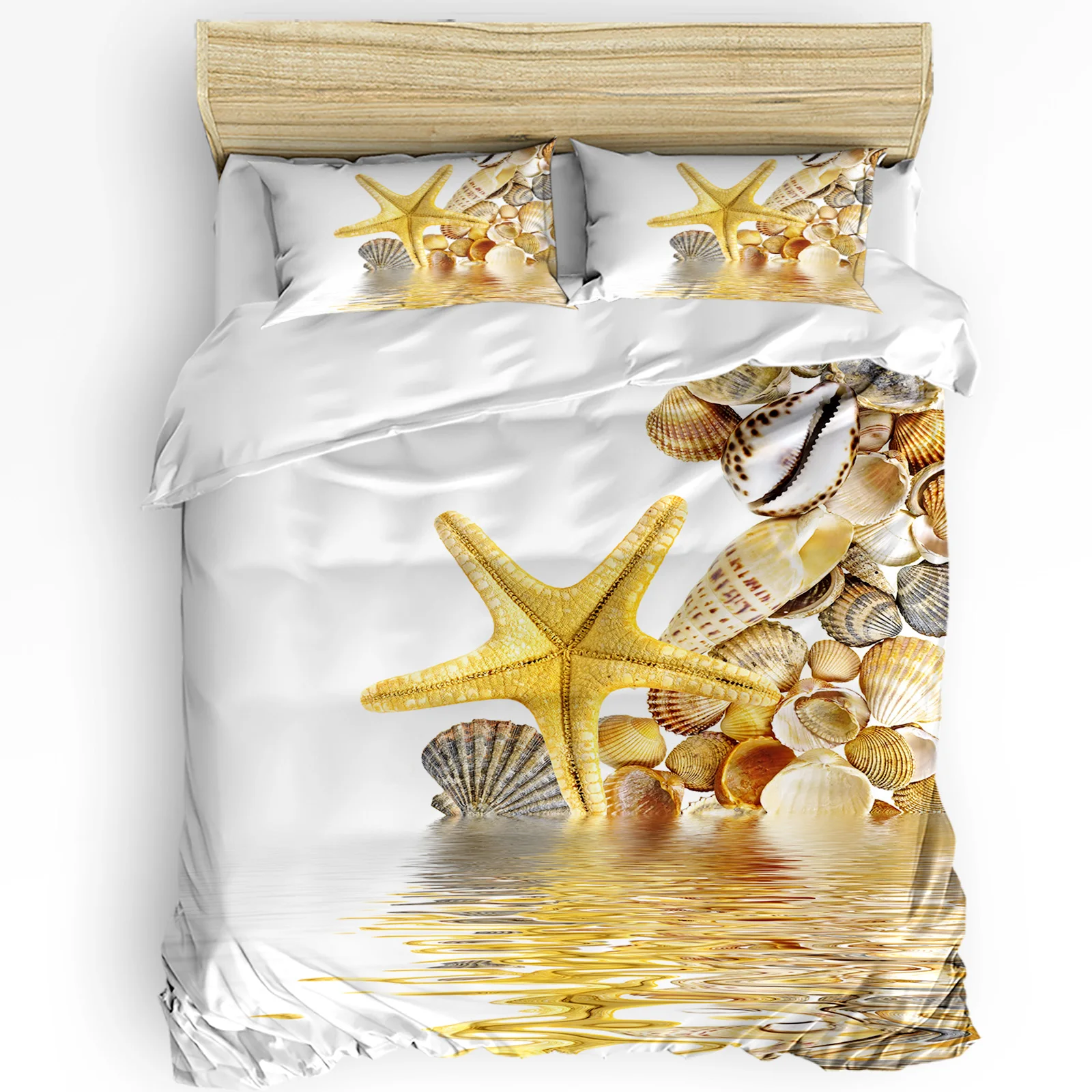 

Water Wave Starfish Shell Reflection Bedding Set 3pcs Duvet Cover Pillowcase Kids Adult Quilt Cover Double Bed Set Home Textile