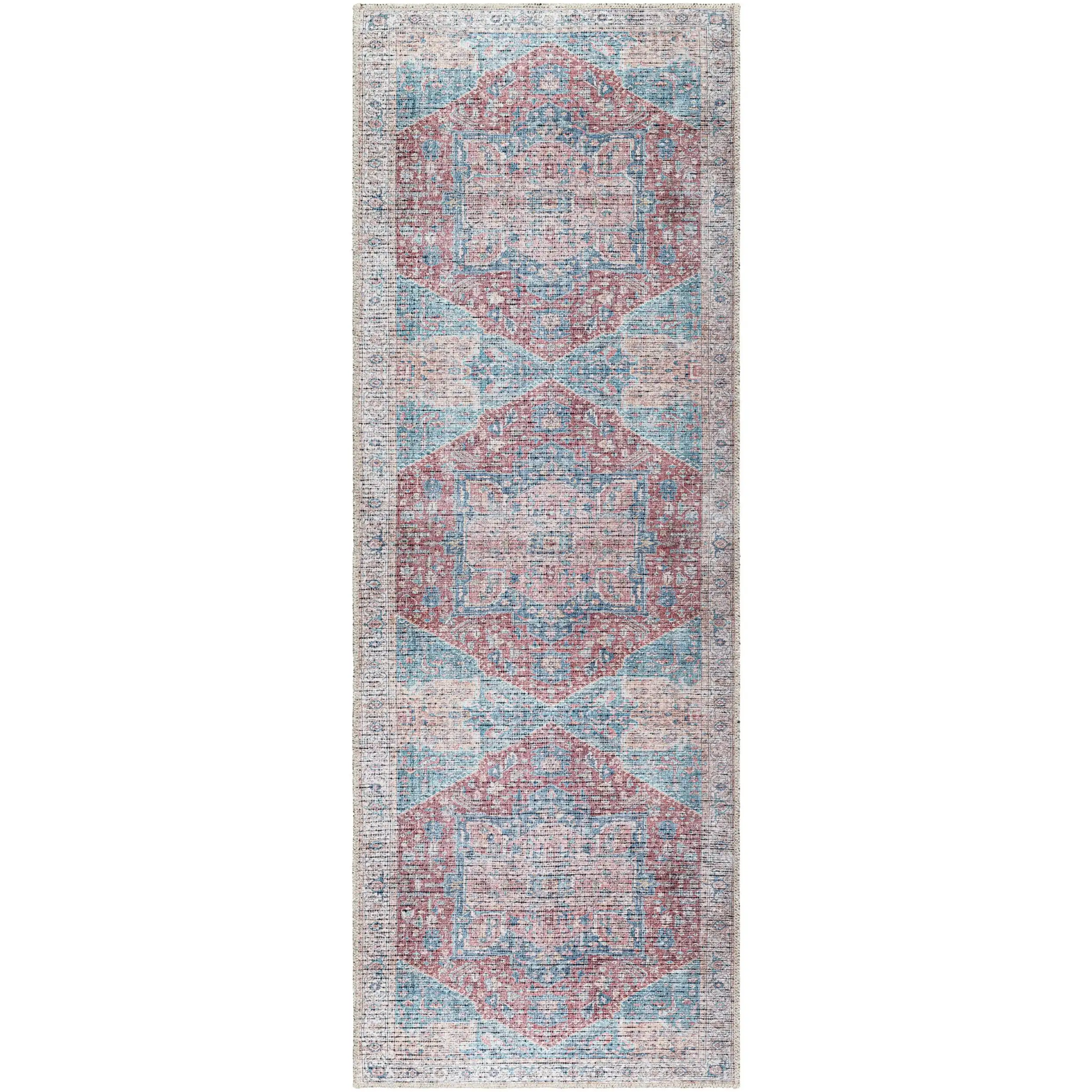 

Better Homes & Gardens Persian Medallion Runner Washable Non-Skid Area Rug, Brick, 2'5" x 7'