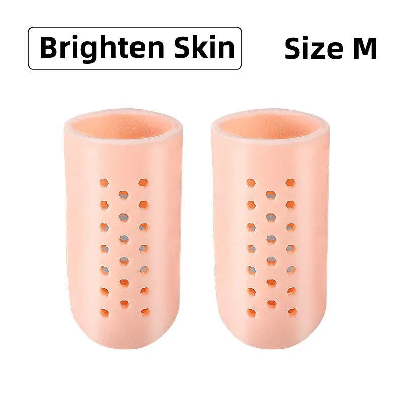 RHBJ 2Pcs Beige Toe Protector Silicone Gel Cover Cap Pain Relief Preventing Blisters Corns Nail Tools Foot Care Toe Separators