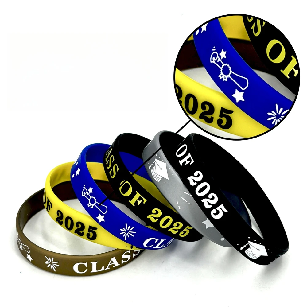 6 Pieces Bracelet 2025 Grad Silicone Wristband Graduating