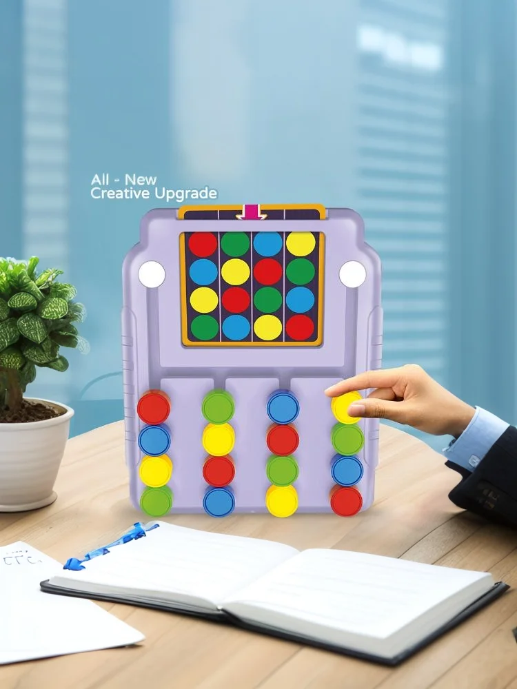 Vierfarbiges Tic-Tac-Toe Logik-Denktraining Farberkennungs- und Zuordnungsspiel Frühpädagogisches Puzzle-Spielzeug für Kinder – Detail 6