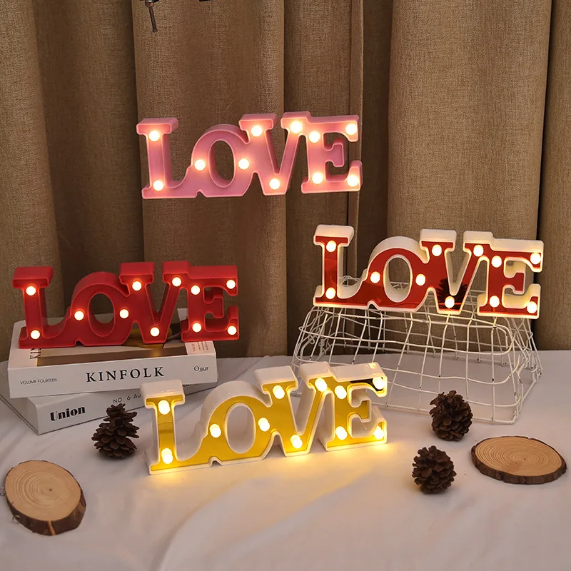 

LED LOVE Letter Lights For Valentine's Day, Romantic Marriage Proposal, Confession Party Ambience Decoration Lights Can Be Hung