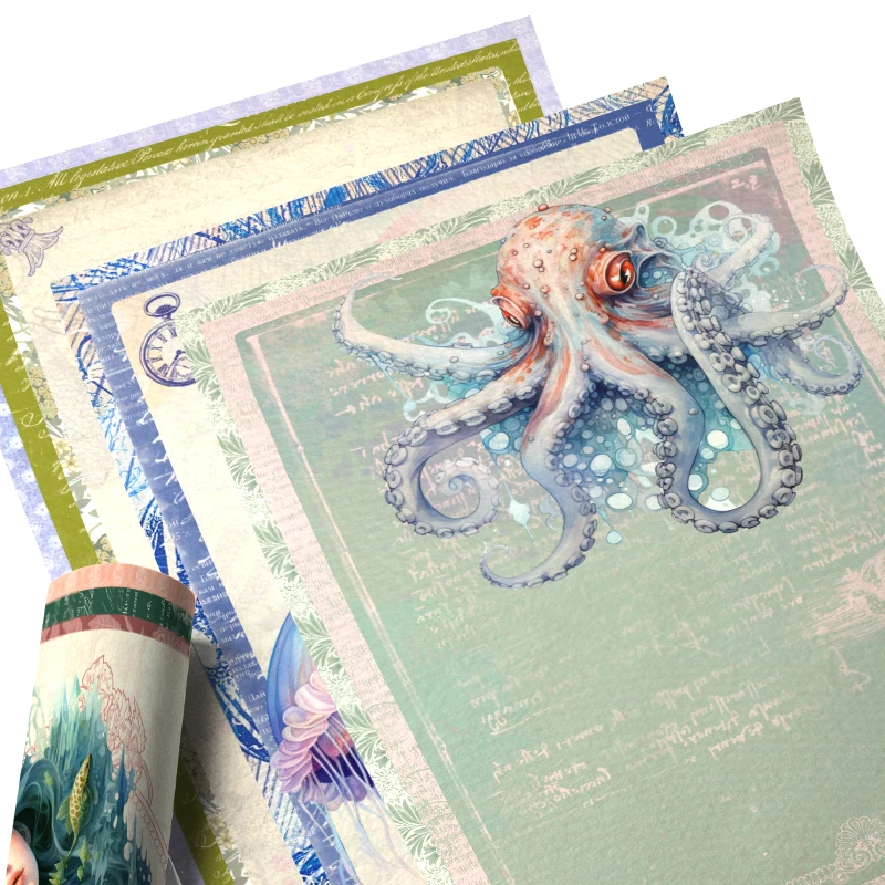 레트로 스크랩북 장식 논문 원래 디자인 소녀 진주 꽃 DIY 빈티지 정크 저널 공예 컬렉션 쌀 종이