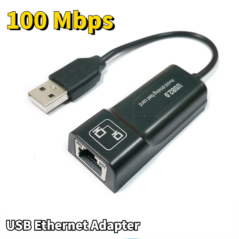 

USB Ethernet Adapter Network Card USB Lan Mini Network Adapter USB To RJ45 10/100 Mbps Lan USB RJ45 Card for Mac PC Laptop
