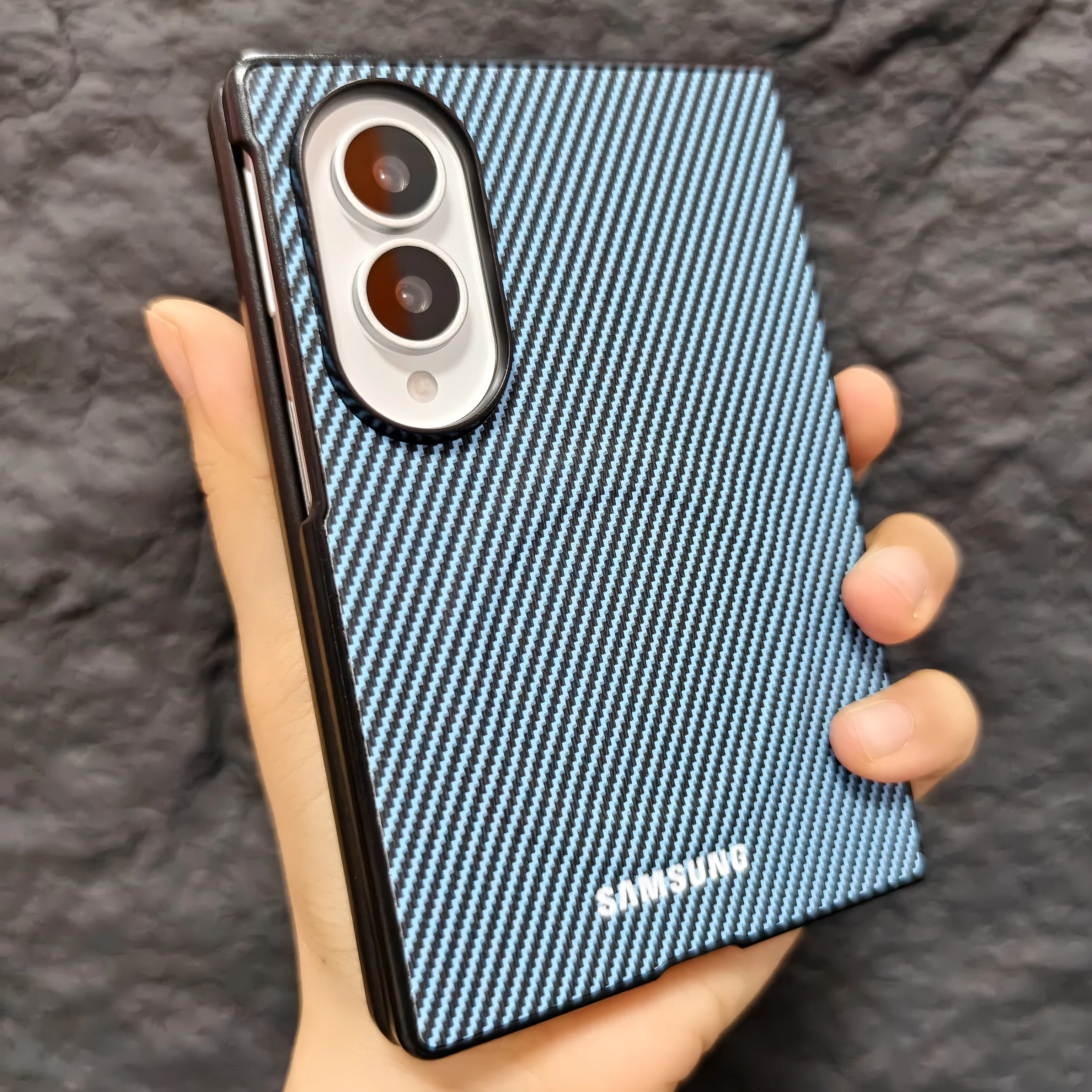 Luxury Matte Shockproof Carbon Fiber Magnetic Case - 2-Piece Set