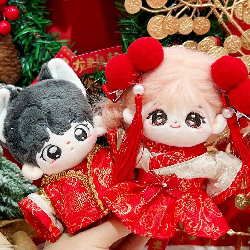 For 10cm Doll Clothes Outfit Red Color Warm Clothes Dress Up Doll Accessories Cultivate Hands-on Ability 2