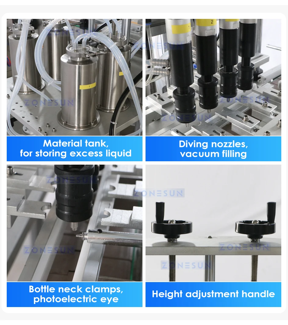 ZONESUN Automatic Perfume Filling Sealing Production Line ZS-FAL180XW