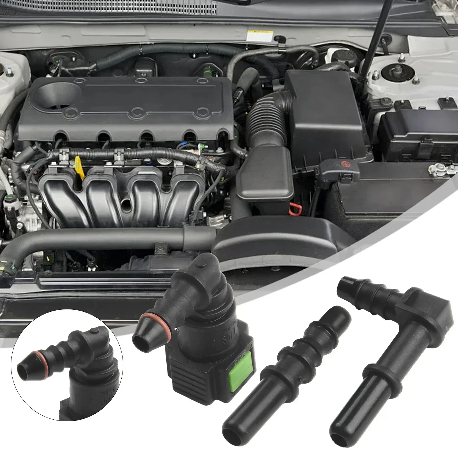 Cars Fuel Line Hoses Quick Release Connector Elbow 7.89mm ID6 Fitting Auto Fuel Line Rubber Hose Coupler Accessory