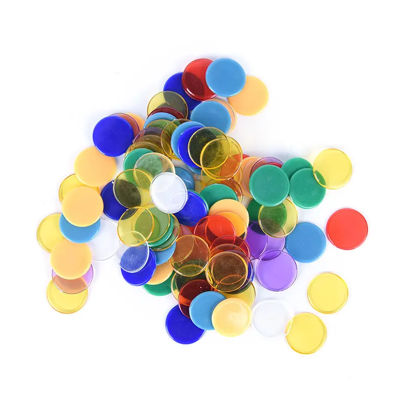 Bingo Game Poker Chips Multic Color Plastic 1.5cm Bingo Chip Markers For Fun Family Club Carnival 100pcs poker chips math bingo chips plastic game coins
