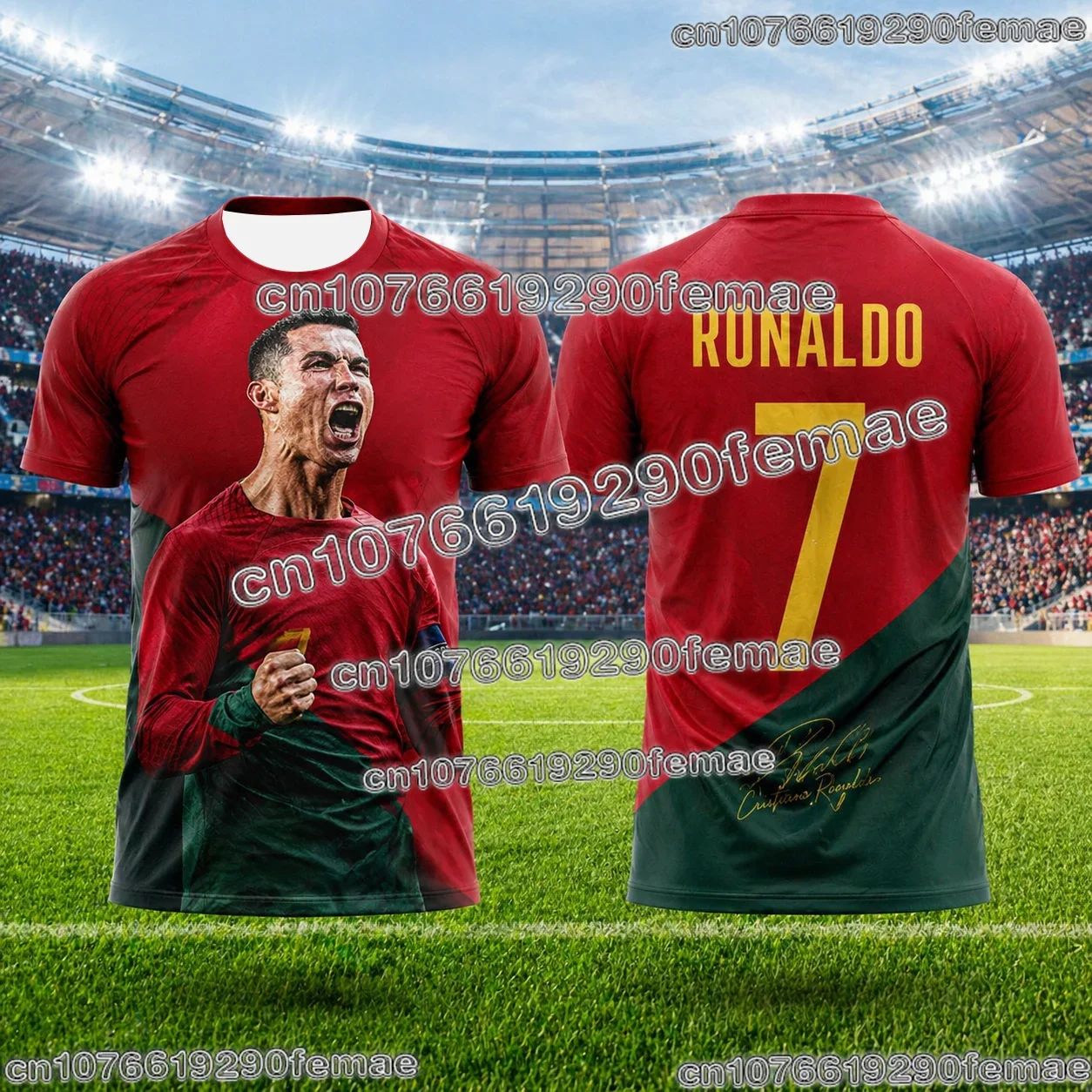 2026 New Ronaldo No.7 Football Jersey Oversized Breathable Training Uniform Soccer Shirt Kids Adult Match Fan Sportswear Tee - Image 5