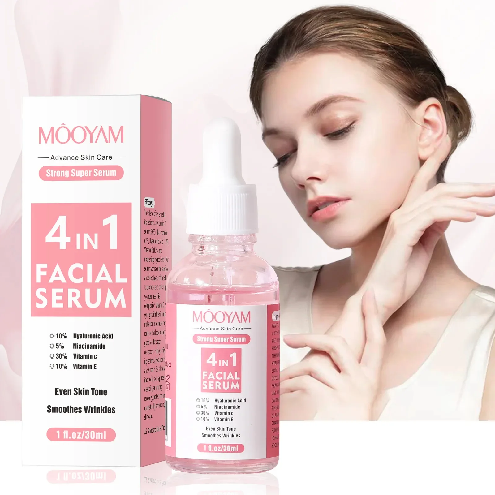 4 IN 1 Remove Wrinkles Face Serum Lifting Firming Fade Fine Lines Anti-Aging Essence Vitamin C Whitening Moist_voghion.com
