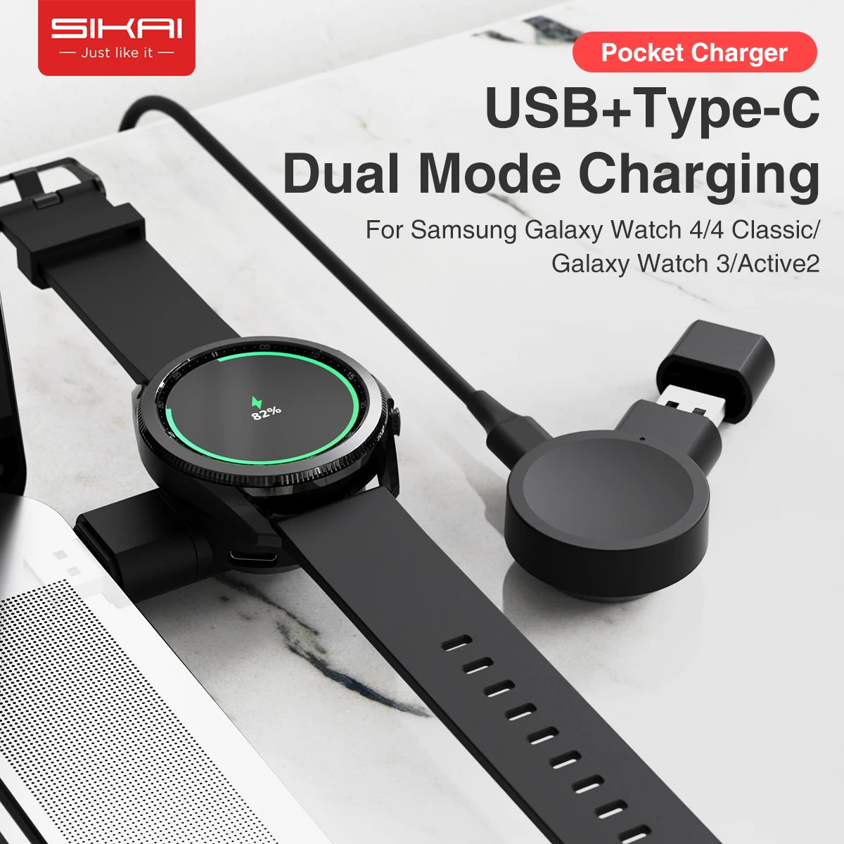 3 In 1 Usb Wireless Charger For Samsung Galaxy Watch 4 40mm 44mm Classic 4 Charging Dock Stand