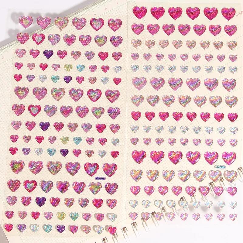 

1pc Love Heart Shape Hot 3D Cute Sticker Toy Kids DIY Bubble PVC Stickers Lovely Reward Sticker For Children