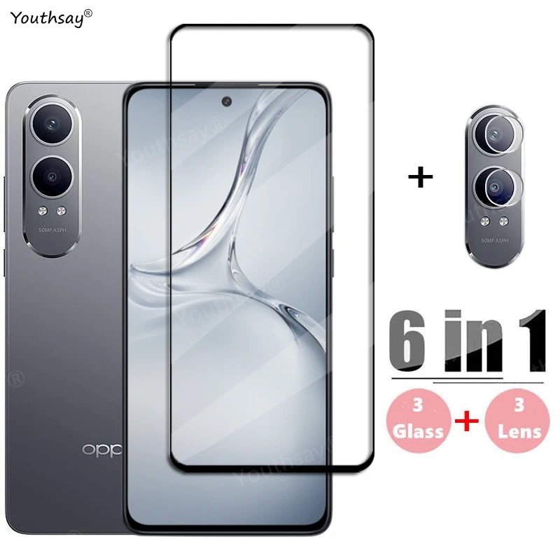 Premium Full Cover Tempered Glass Screen Protector with Phone Lens Film