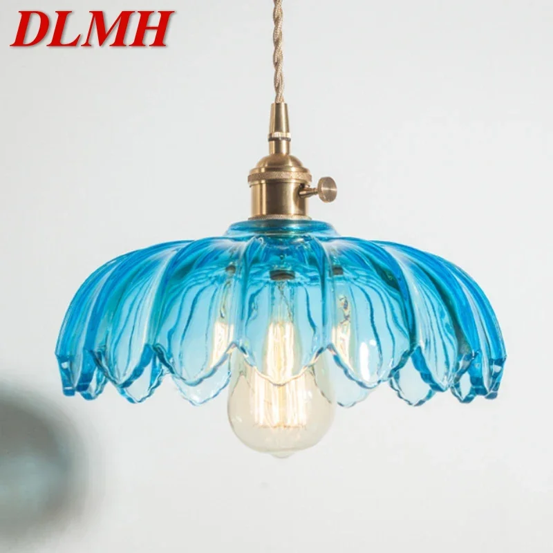 

DLMH DLMH Nordic Brass Pendent lamp Modern Bedroom Bedside lamp Color Glass LED Restaurant Bar Aisle Chandelier