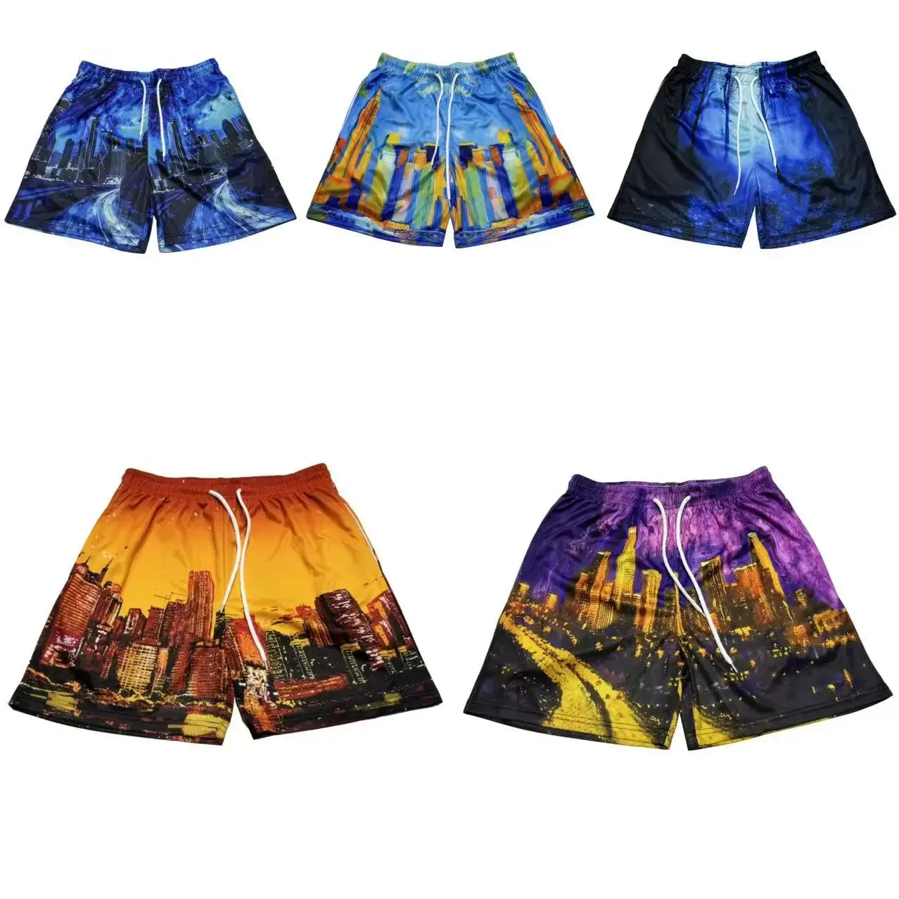 Trendy Beachwear Men's Printed Four-Quarter Shorts Skateboarding Sporty Casual Pants Cross-Border Fashion