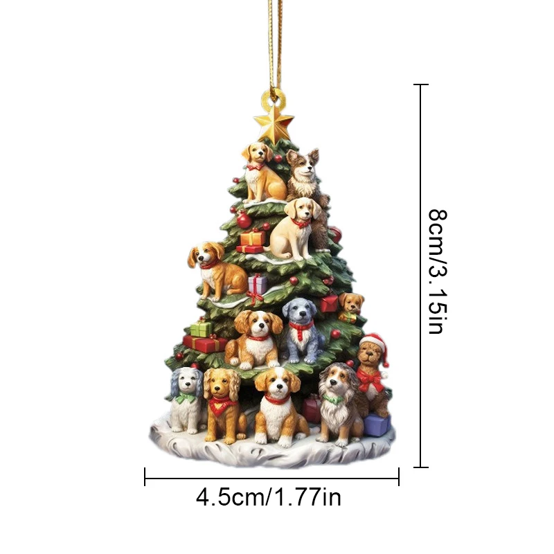 thumbnail image 1 of Colgante navideño de acrílico con forma de estrella para estantería de dibujos animados, adornos para el espejo retrovisor del coche, árbol de Navidad, regalos de Año Nuevo, 1 of 5