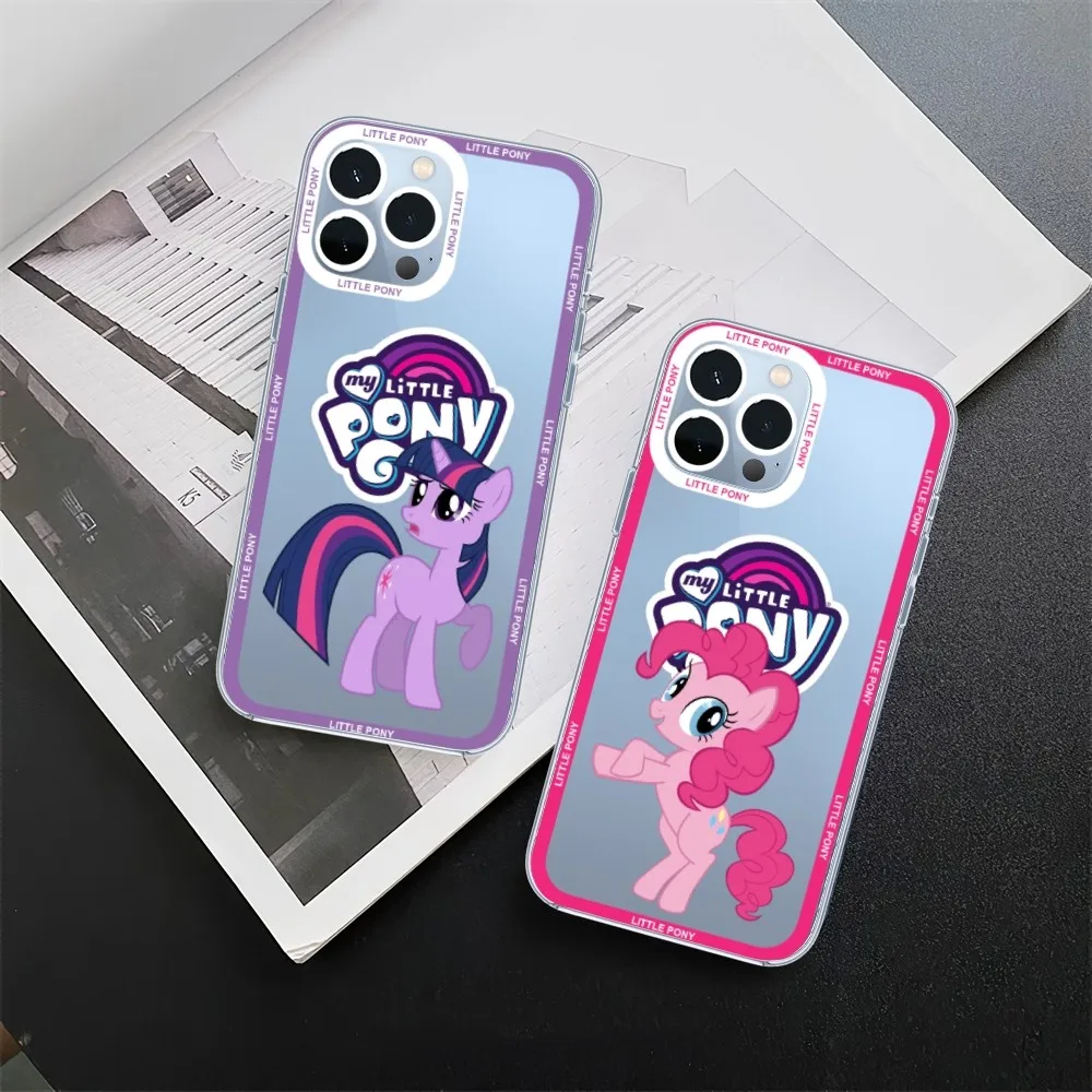 Cartoon Little Unicorni Cute Pony Phone Case Per Iphone 11 12 Mini 13 14 Pro Max Guscio Trasparente
