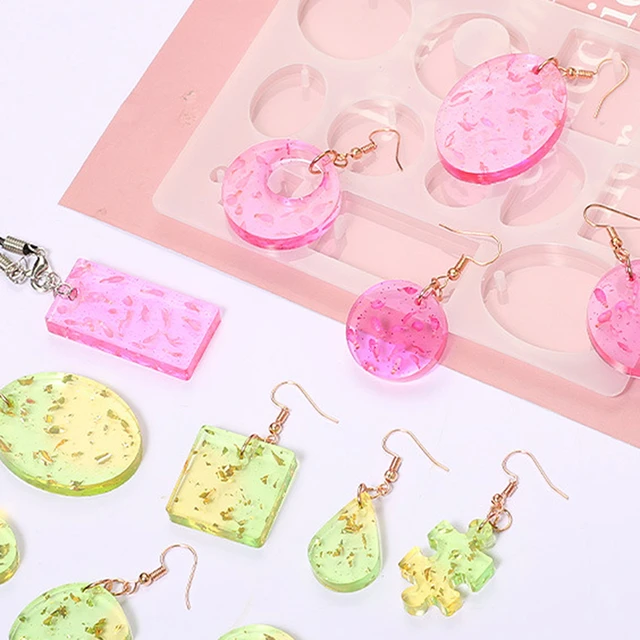 1PC Silicone Earrings Mold Necklace Earring Pendant Resin Molds Drop Dangle Resin  Earring Mold Jewelry Making Tools