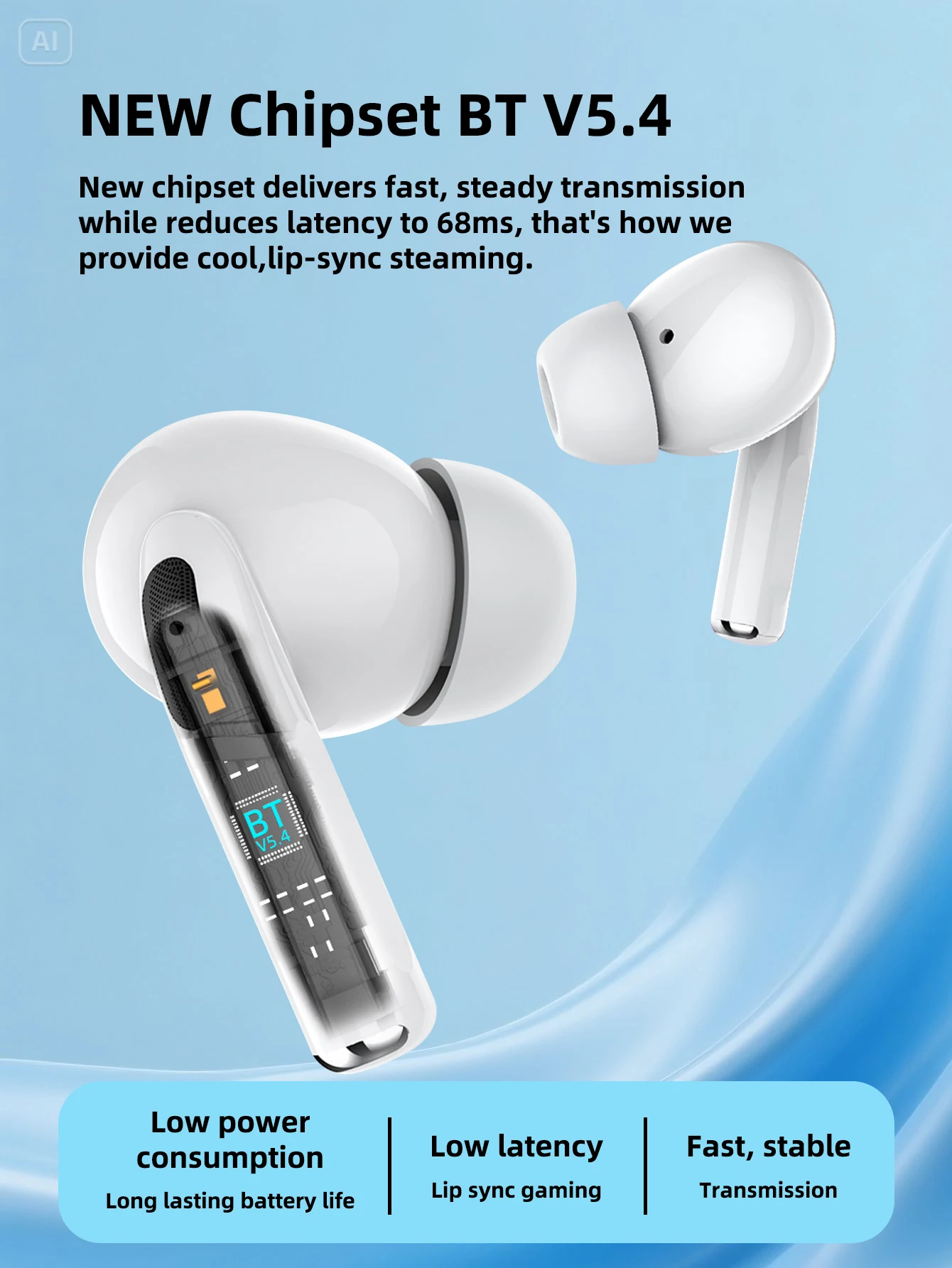 2026 New Pro Wireless Bluetooth Headphones Earphones with Mic Charging Case Long Playtime Compatible with All Smartphones 4