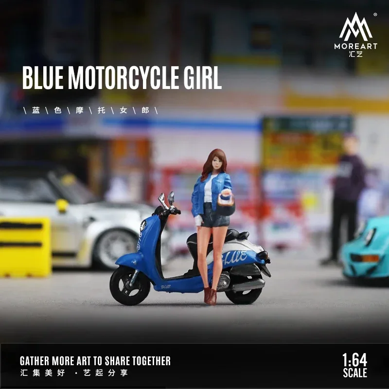 

TIME MICRO MoreArt 1:64 Blue Motorcycle Girl Doll Set