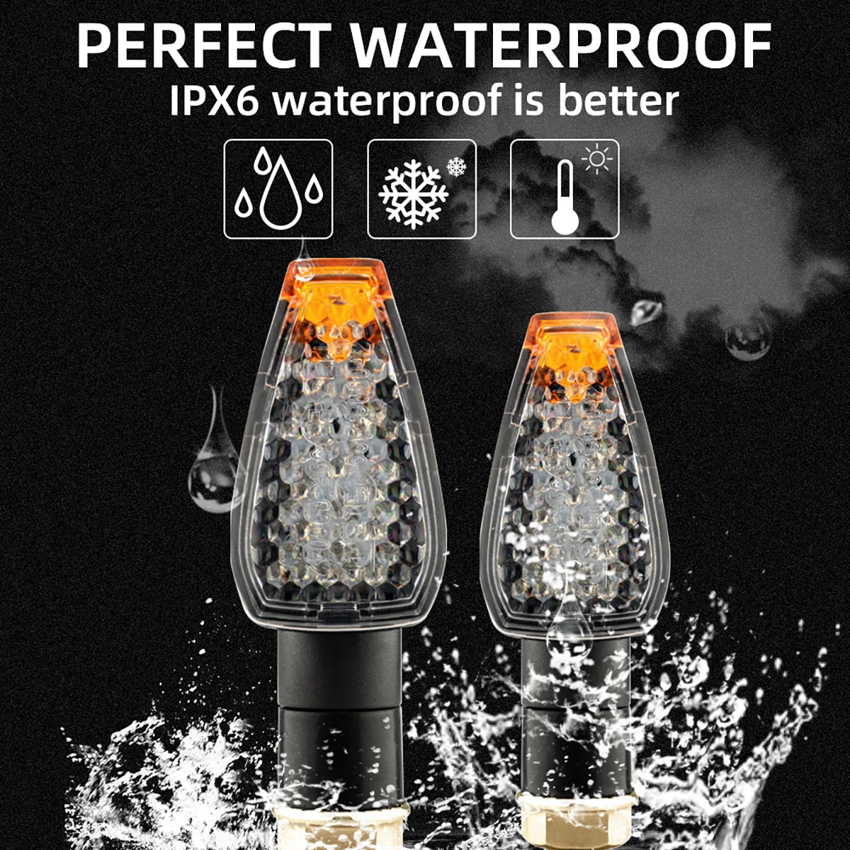 Universal LED Motorcycle Turn Signal Lights 12v Waterproof Amber Flasher Indicator Rear Tail Lamp For Motorbike Blinker Accessori