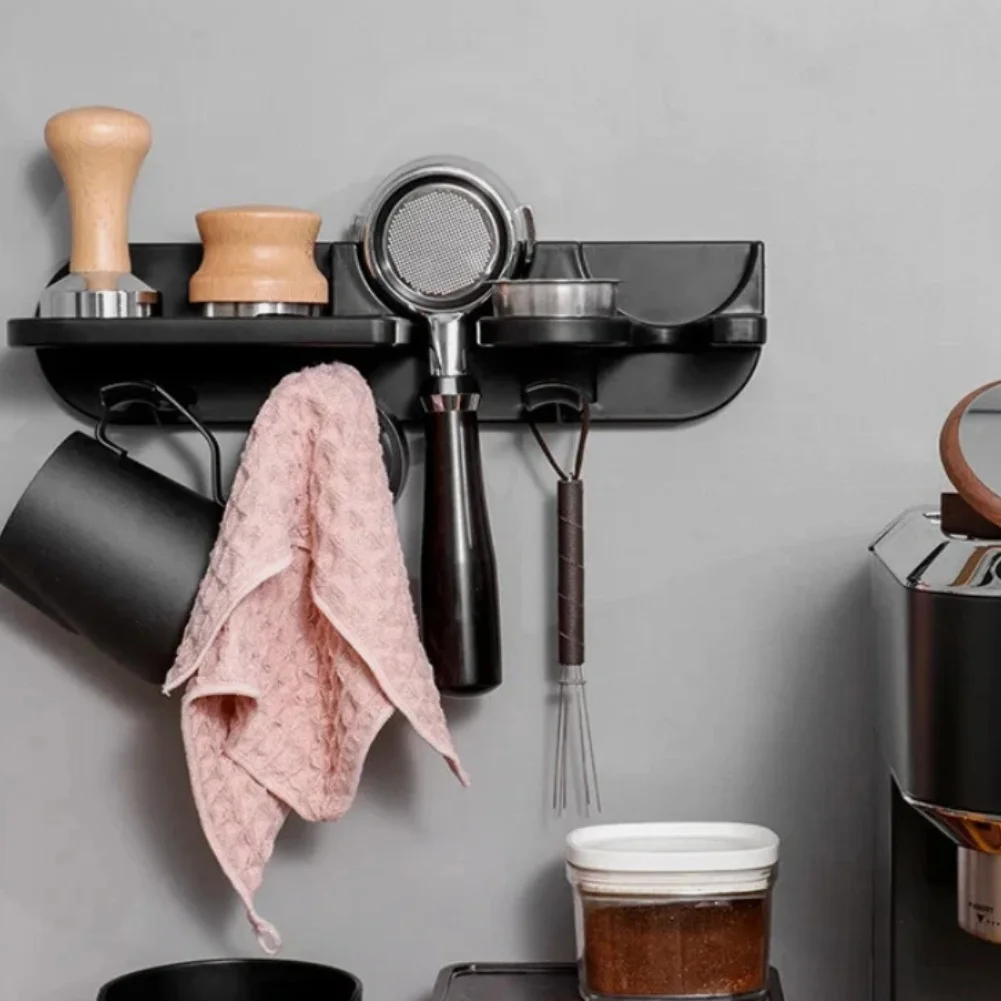 Self-Adhesive Wall Mount Filter Tool Holder Rack Espresso For Barista Filter Holder Coffee Filter Accessories Tools Wall Shelf