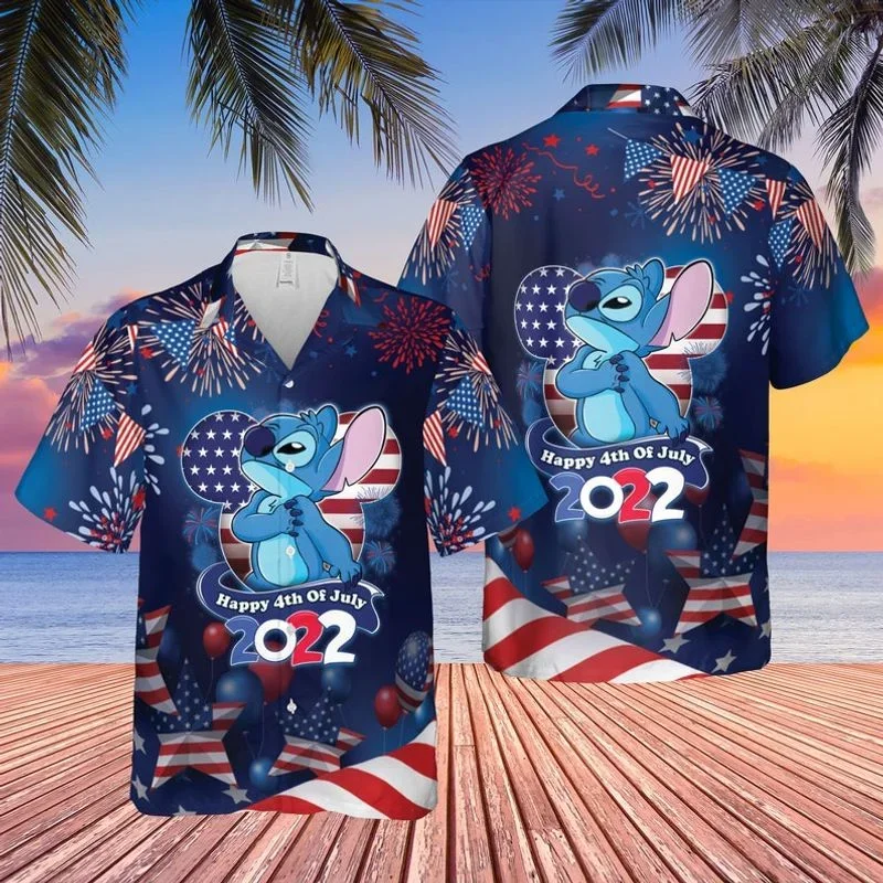 

Stitch Hawaiian Shirts Vacation Shirts Men's Disney Hawaiian Shirts Casual Button Down Short Sleeve Shirt Vintage T-Shirt Tops