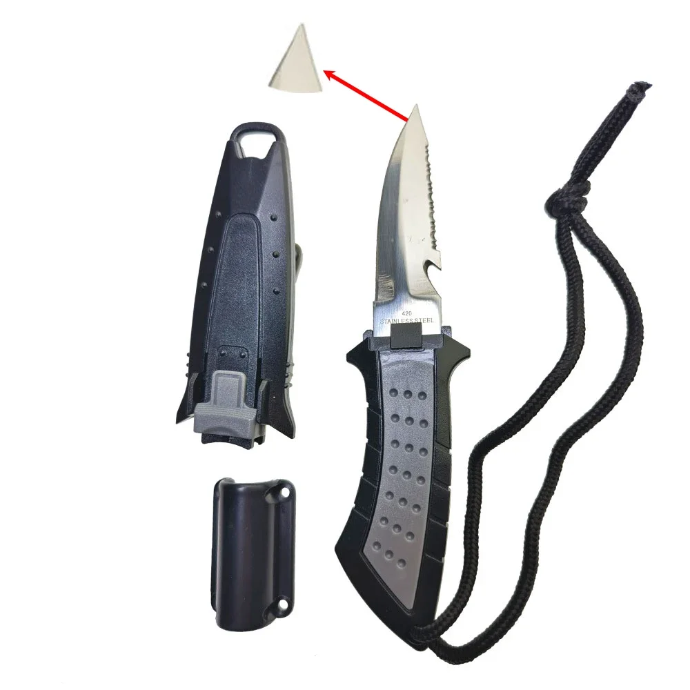 420 Stainless Steel Scuba Diving Boating Low Volume Stainless Steel Blunt Tip BCD Knife BC Point Knife 4
