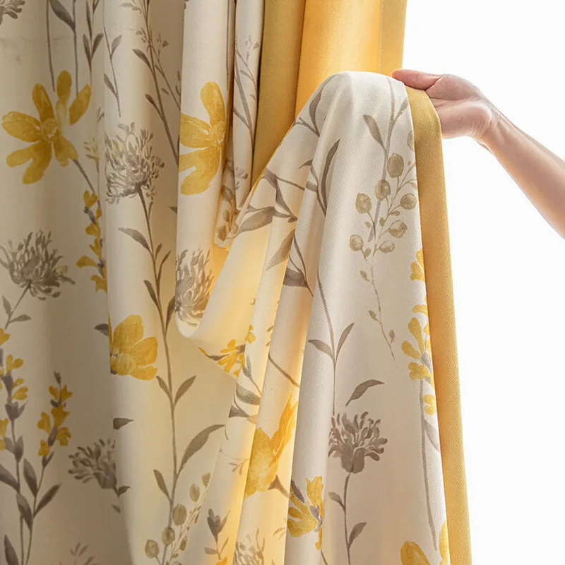Tende Moderne Poliestere Tende Oscuranti Deconovo 140x175 Cm - 2 Pannelli Termici Con Occhielli, Tessuto Oxford Giallo Tende Moderne Tessuto Oxford - 7