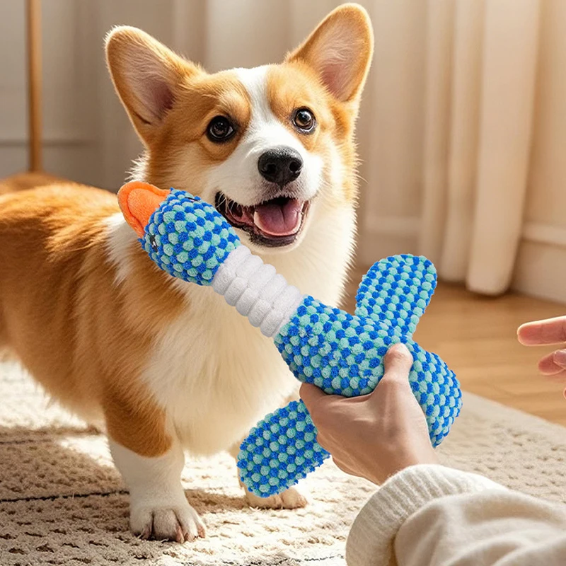 Plush Goose Dog Toy - Chew  Squeak Toy for Small to Large Dogs and Cats