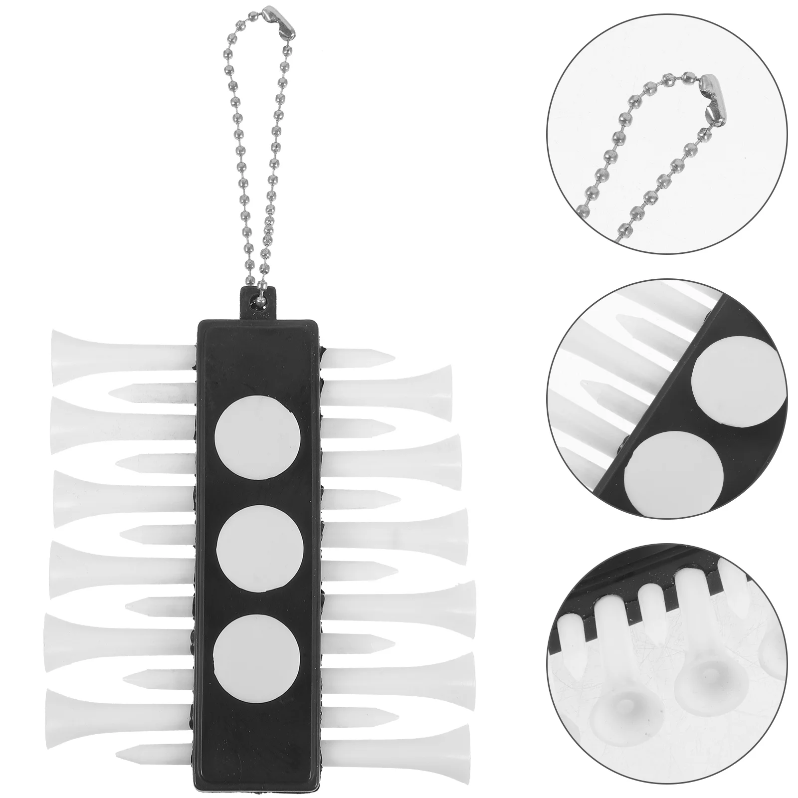 

Golf Spike Seat Plastic Ball Tee Carrier Position Mark Pendant Set (white) Golfing Holder Tees Containers Suits for Men