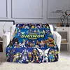 Digimon cartoon Printing blanket Flange Warm blanket picnic blanket Home travel blanket bed linings Birthday Gift 6