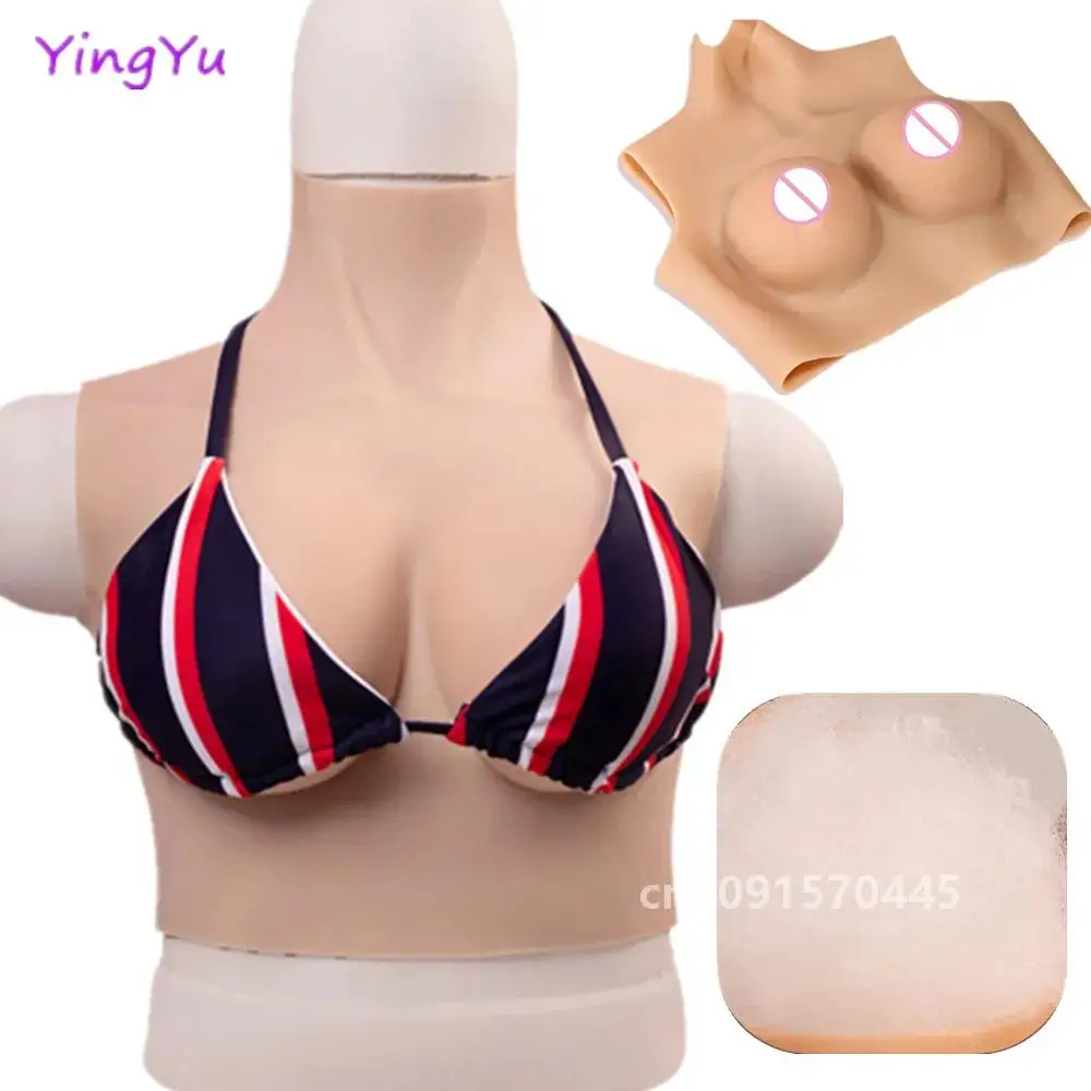Upgraded Version Cosplay Fake Breasts Big Breast Pseudonym Silicone Simulation Drag Queen Sex Toys for Crossdresser Transgender