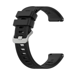 Premium 20mm Silicone Smart Watch Band - Versatile Fit (Black)