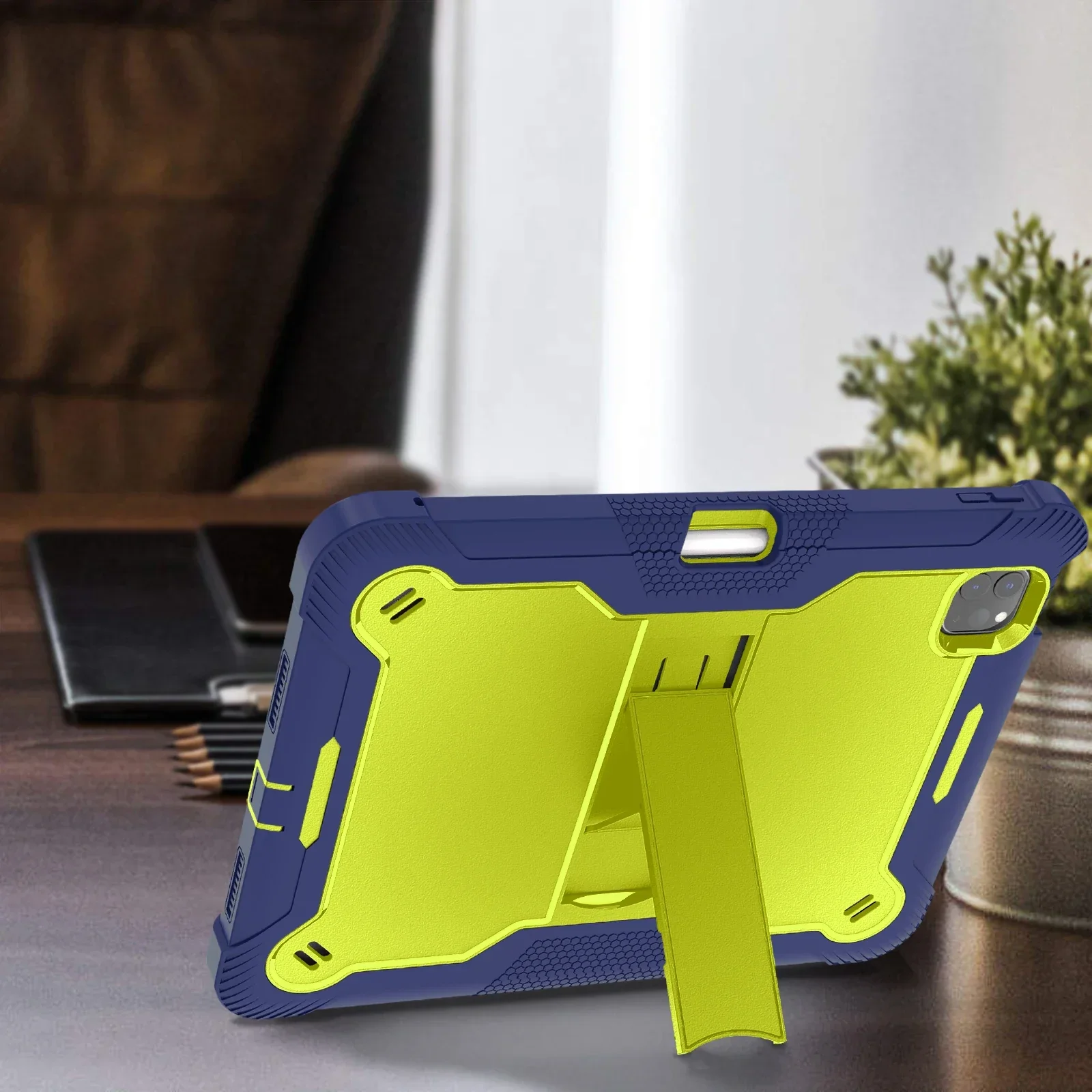 Durable 3-Layer Shockproof Armor Stand Case
