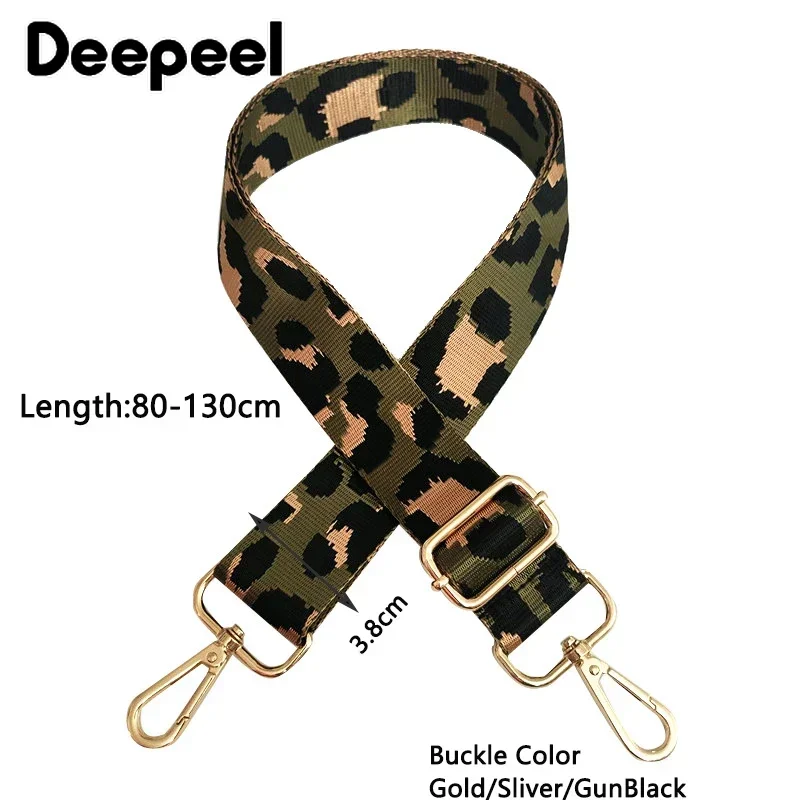 Deepeel Women 3.8cm Wide Colorful Bag Strap Band Leopard Shoulder Crossbody Straps Female Nylon Adjustable Bags Belt Accessory