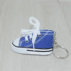 Vibrant Mini Sneaker Keychain Fashion Charm (Canvas Blue)