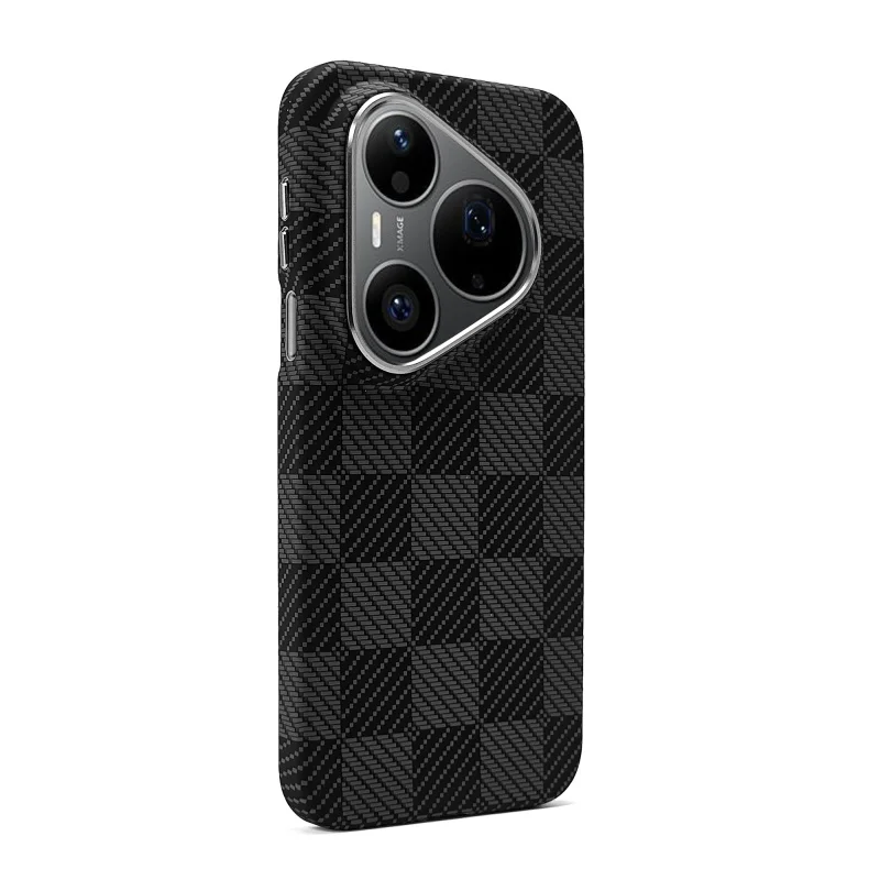 Premium Magnetic Matte Carbon Fiber Pattern Case with Metal Lens Frame