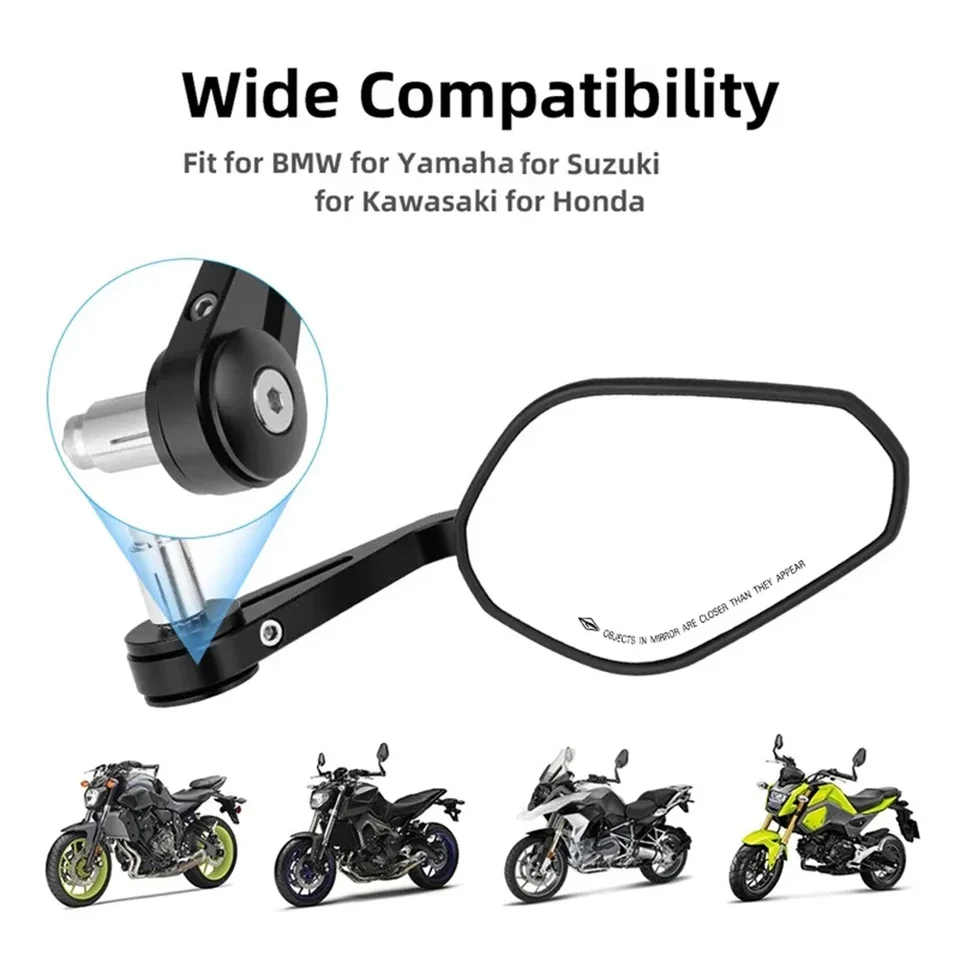 KEMiMOTO Rétroviseur D'extrémité De Guidon De Moto Rétroviseur De Moto Universel Approuvé Par Emark Pour Rétroviseur Latéral De Guidon De 7/8 Pouces 22 Mm