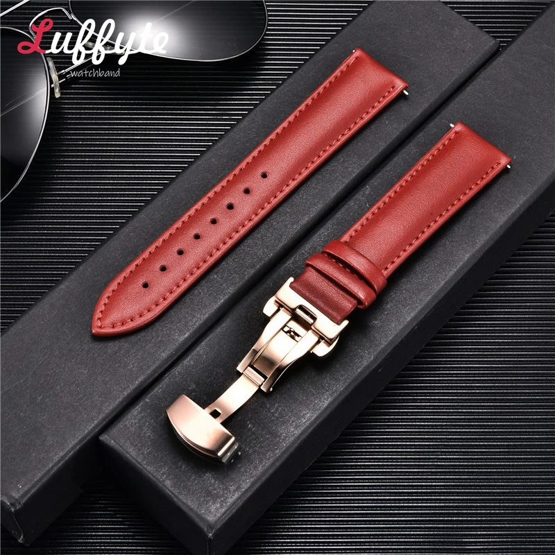Luxury Leather Watch Band - Premium 20mm/22mm Strap Replacement