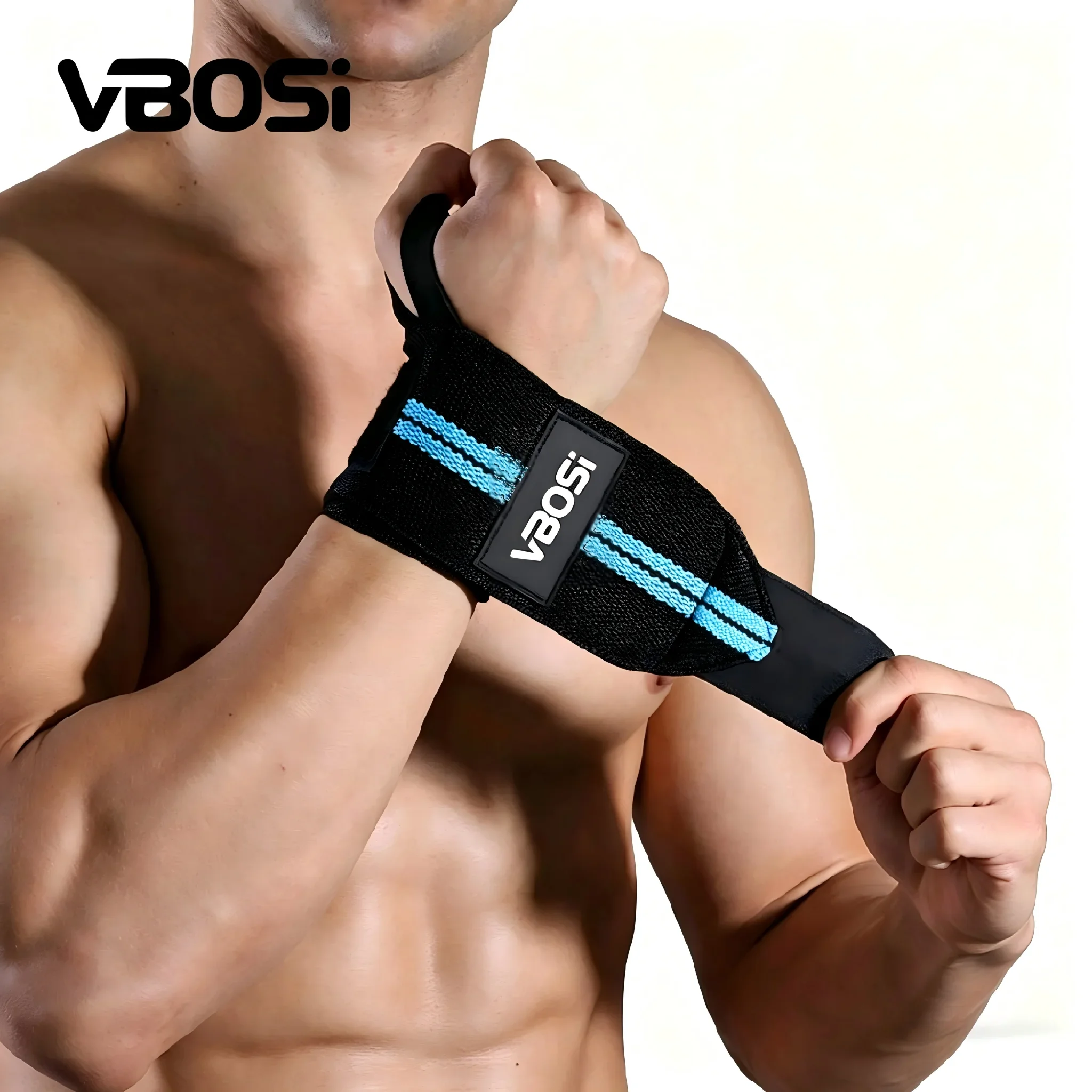 VBOSI Heavy Duty Adjustable Wrist Brace for Powerlifting and Injury Prevention