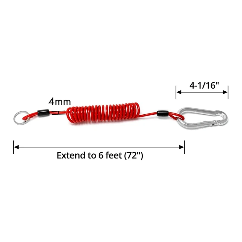 Hot Sale6ft Trailer Brake Away Cable, Trailer Breakaway Safety Cable Spring Towing Coiled Wire For RV Emergency 4Pack