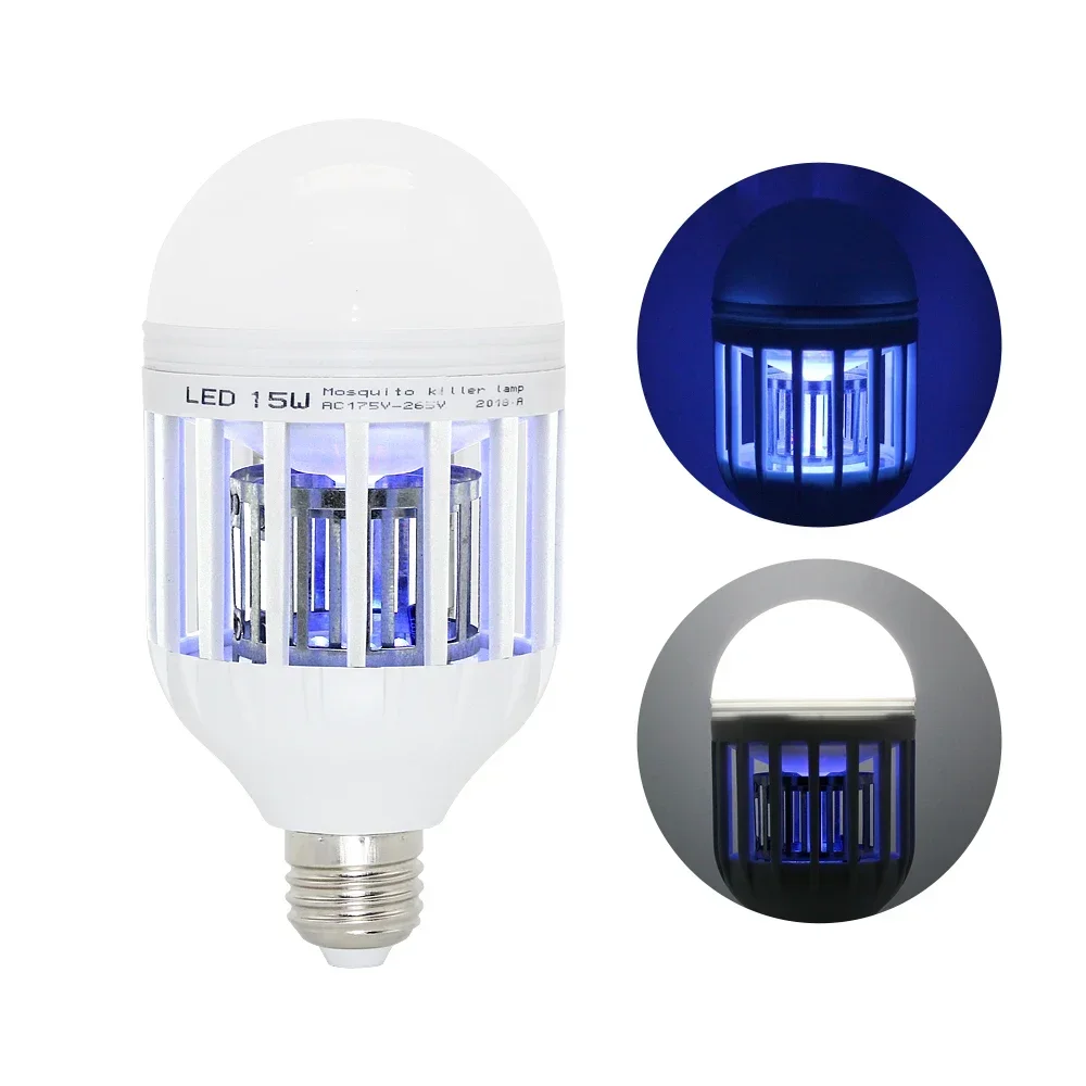 2 in 1 9W 15W LED Bulb Mosquito Killer Lamp 220-240V E27 Electric Trap Mosquito Killer Light Moths Pest Control EU US AU plug