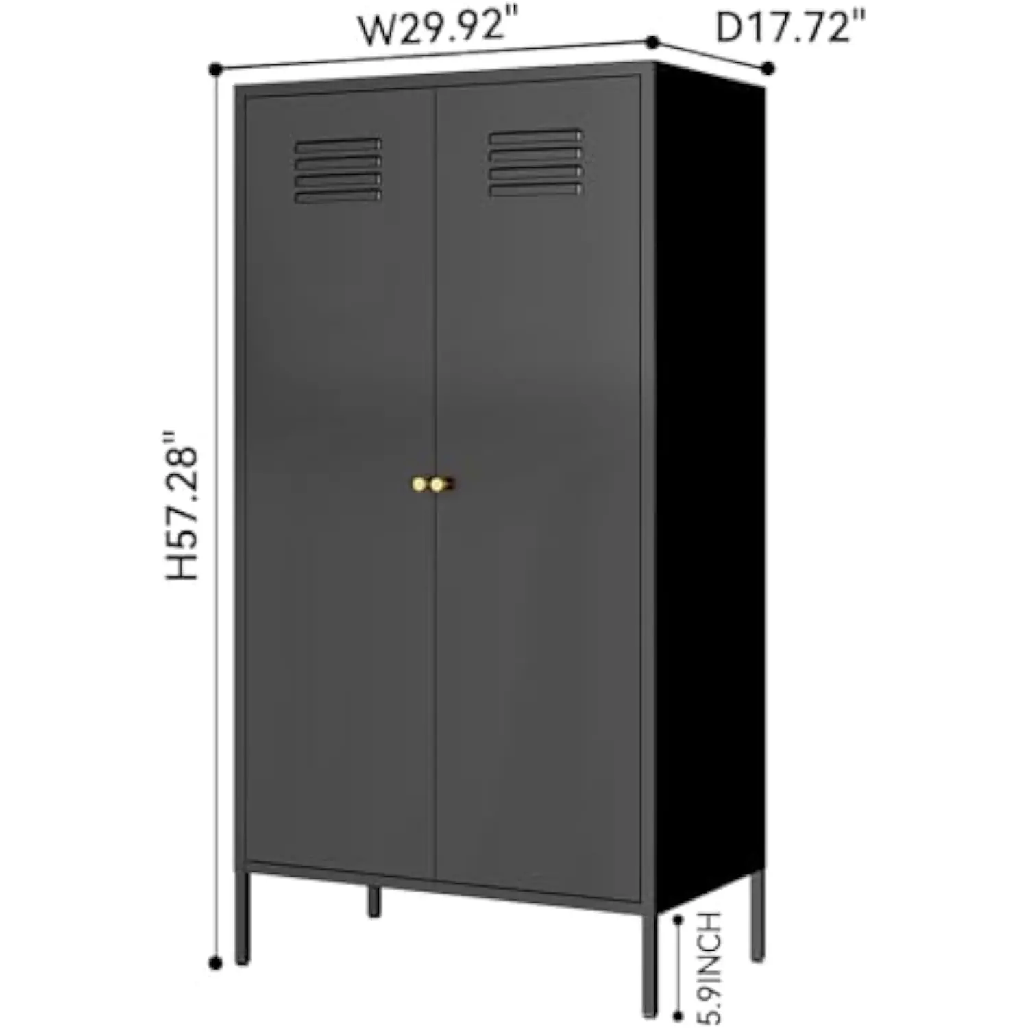 2 Door Metal Wardrobe Storage Cabinet with Hanging Rod and 2 Freely Adjustable Shelves Kids Tall Metal Armoire Closet for Kids 3