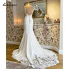 Lakshmigown Boho Mermaid Wedding Dress For Women Sexy Scoop Neck Spaghetti Straps Backless Customized Lace Appliques Bride Gown 2