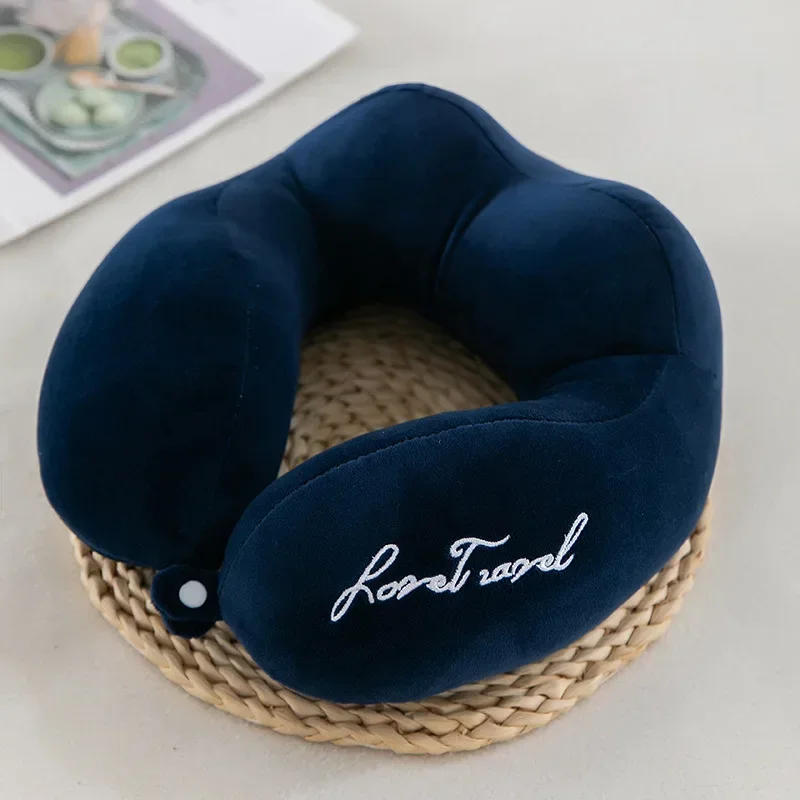 1PC Travel Neck Pillow Travel Neck Cushion Durable U-Shaped Travel Portable Neck Pillow Airplan Soft Pillow PP Cotton 2