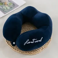 1PC Travel Neck Pillow Travel Neck Cushion Durable U-Shaped Travel Portable Neck Pillow Airplan Soft Pillow PP Cotton 2