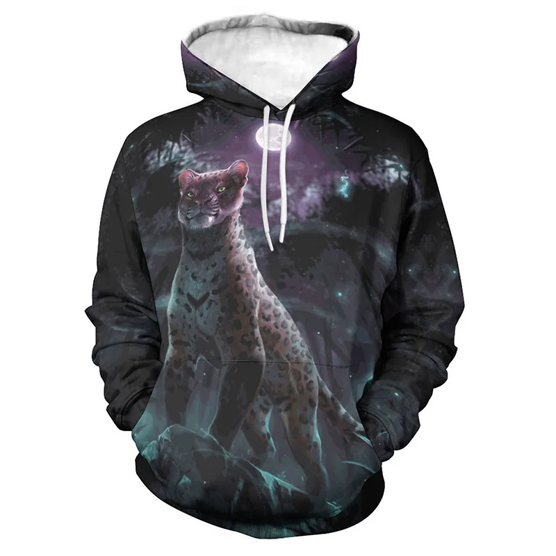 thumbnail image 1 of Sudaderas con capucha con estampado de leopardo y animales para hombre, sudaderas de moda, sudaderas de diseñador, ropa de calle de gran tamaño, abrigos para hombre, 1 of 5